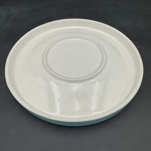 Ceramic Slow Feeder Cat Dog Dish Fish Bones Light Blue Rim - Picture 3 of 5